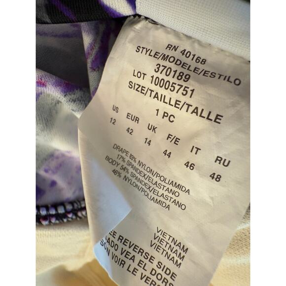 MiracleSuit Purple Animal Print One Piece Swimsuit 12 Trimshaper Tummy Control - Picture 7 of 8